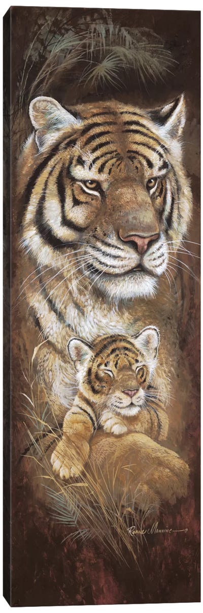Maternal Instinct Canvas Art Print - Wild Cat Art
