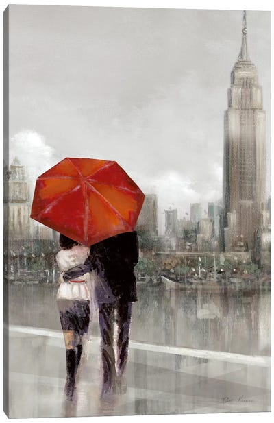 Modern Couple In NY Canvas Art Print - Ruane Manning