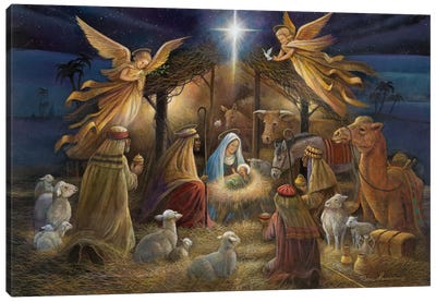 Nativity Canvas Art Print - Christmas Art