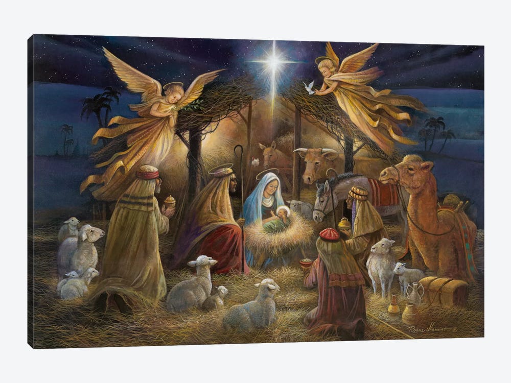 Nativity by Ruane Manning 1-piece Canvas Wall Art