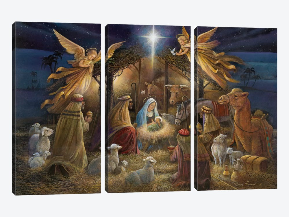 Nativity by Ruane Manning 3-piece Canvas Artwork