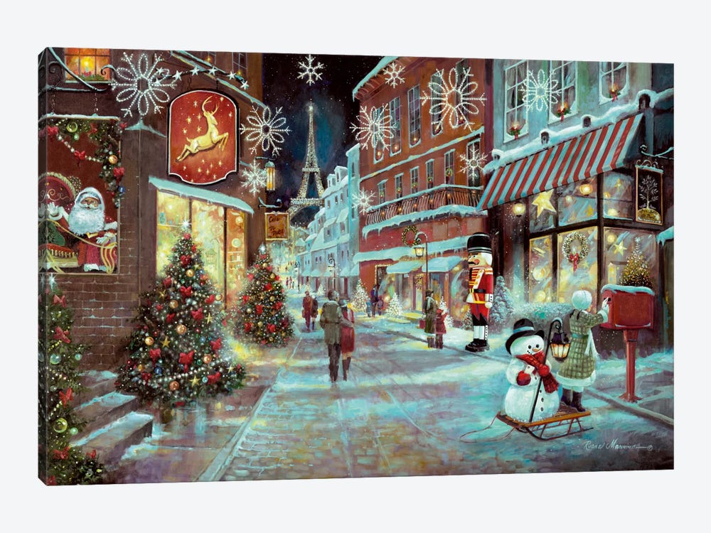 Paris Christmas by Ruane Manning 1-piece Canvas Print
