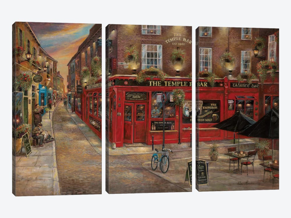 The Temple Bar by Ruane Manning 3-piece Canvas Artwork