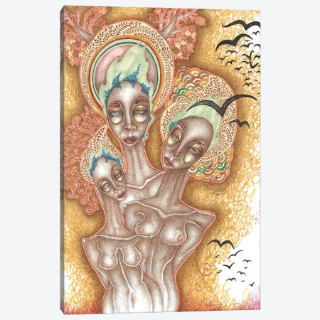 Triple Goddess Canvas Print #RUF17} by Rose Unfolding Canvas Wall Art