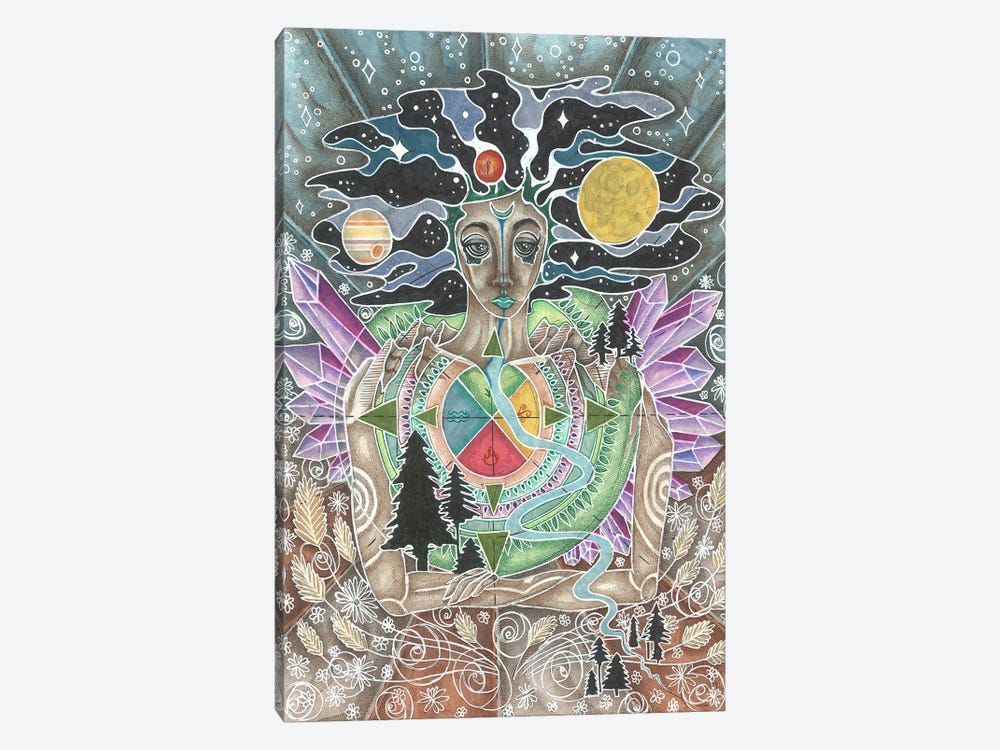 Galaxy Goddess by Rose Unfolding 1-piece Canvas Art Print