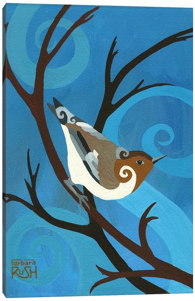 Singing On A Cold Winters Day Canvas Art Print - Sparrow Art