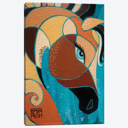 Splash Pony Chestnut Canvas Print #RUH106} by Barbara Rush Canvas Artwork