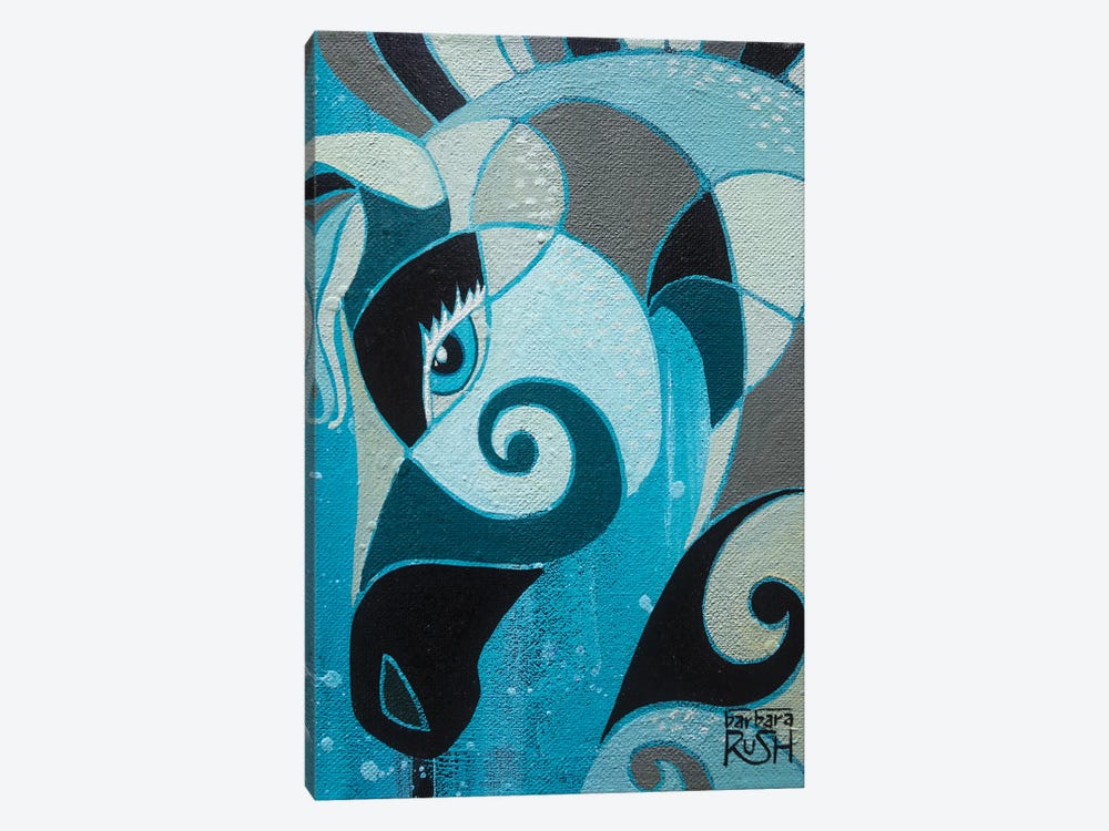 Splash Pony Grey by Barbara Rush 1-piece Canvas Art Print