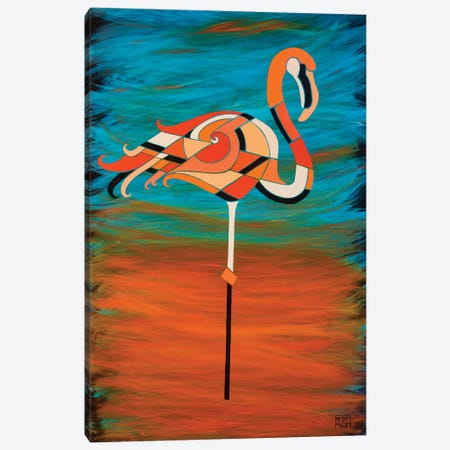 Straight Flamingo Canvas Print #RUH109} by Barbara Rush Art Print