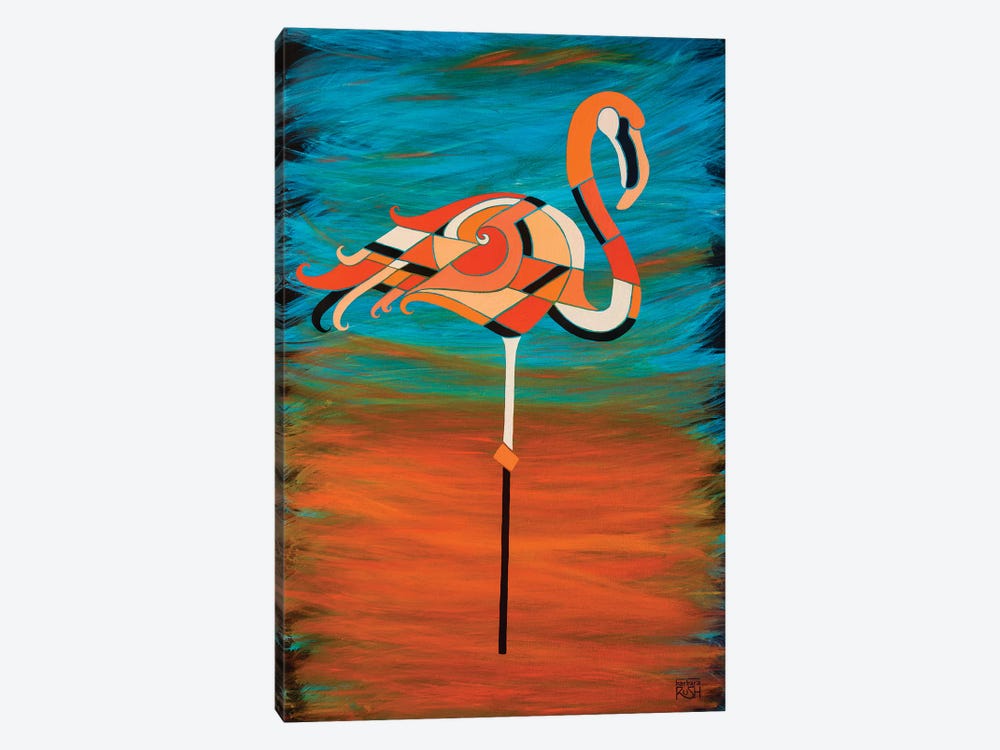 Straight Flamingo by Barbara Rush 1-piece Art Print