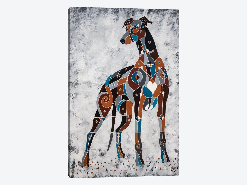 The Elegance Of Greyhounds by Barbara Rush 1-piece Canvas Art