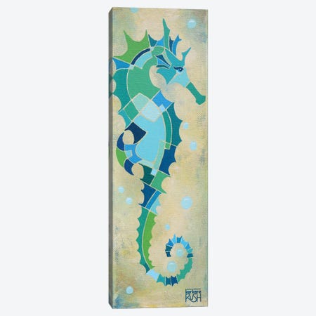 Green And Sand Seahorse Canvas Print #RUH12} by Barbara Rush Canvas Art Print
