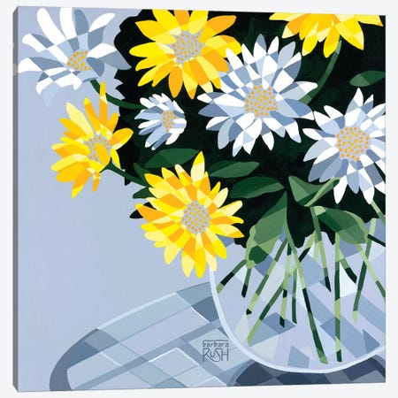 Half A Bouquet Of Daisies Canvas Print #RUH13} by Barbara Rush Canvas Art Print