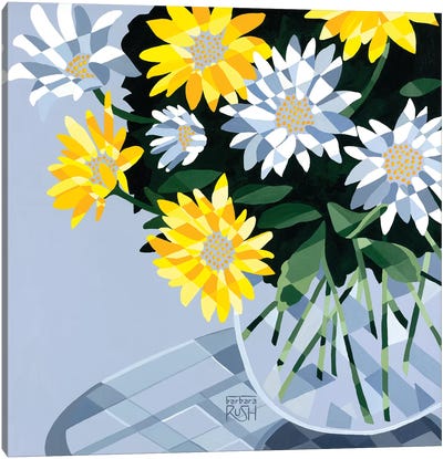 Half A Bouquet Of Daisies Canvas Art Print - Barbara Rush