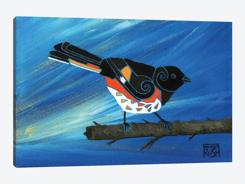 Towhee Bird by Barbara Rush 1-piece Art Print