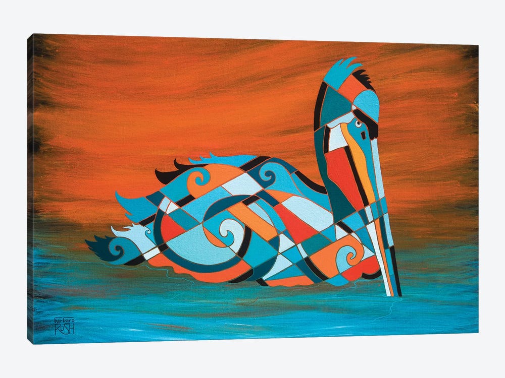 Pelican by Barbara Rush 1-piece Canvas Art