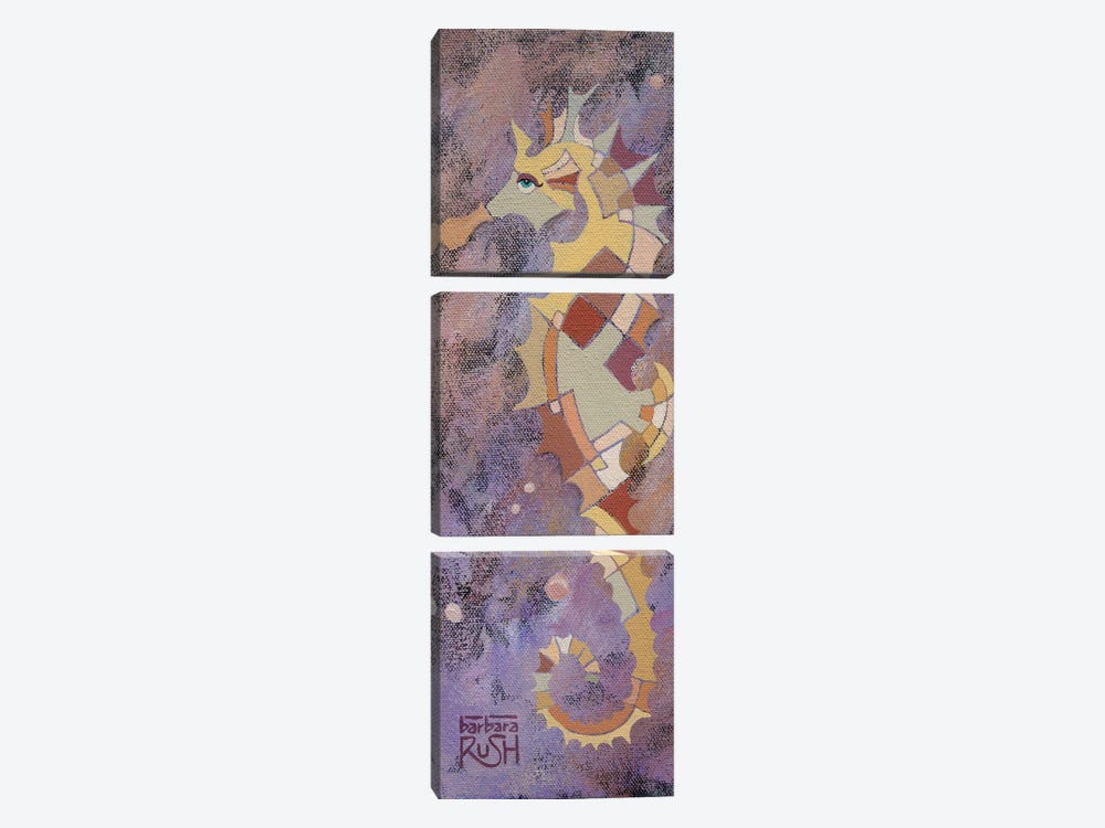 Purple Sea Horse II by Barbara Rush 3-piece Art Print