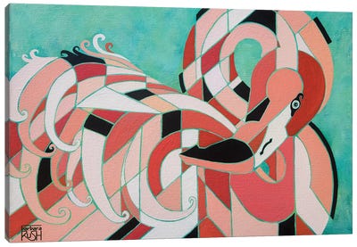 An Elegantly Tucked Flamingo Canvas Art Print - Barbara Rush