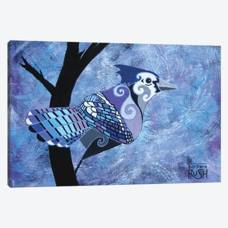 Blue Jay Canvas Print #RUH31} by Barbara Rush Art Print