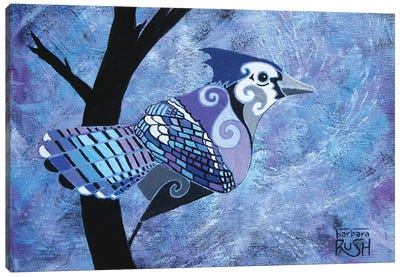 Blue Jay Canvas Art Print - Barbara Rush