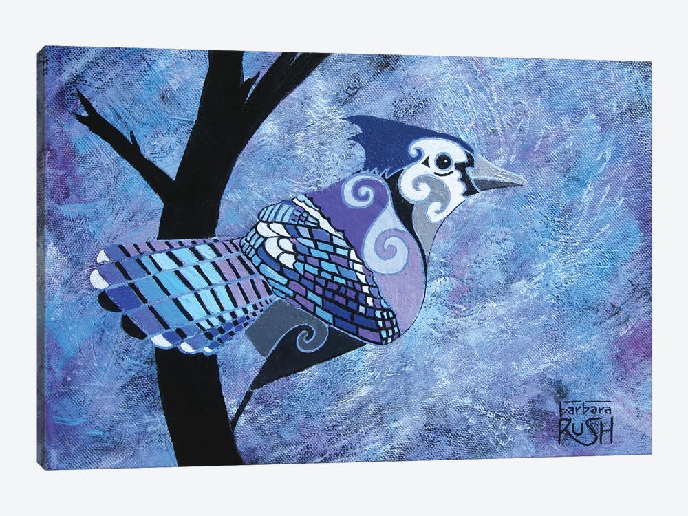 Blue Jay by Barbara Rush 1-piece Canvas Wall Art