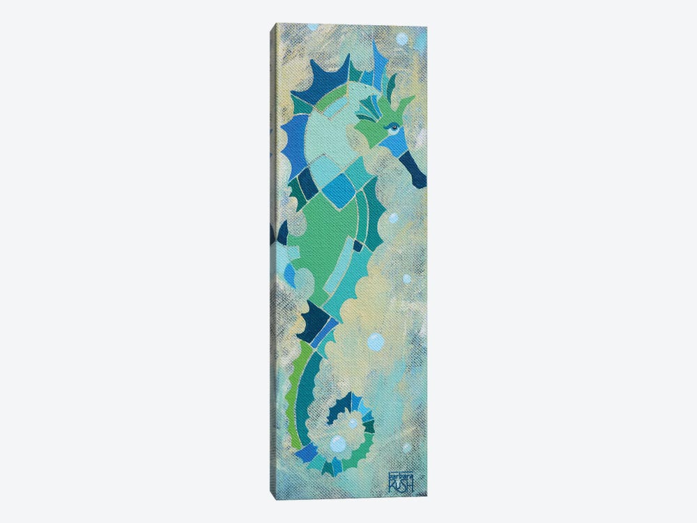 Blue And Sand Seahorse I by Barbara Rush 1-piece Canvas Art Print