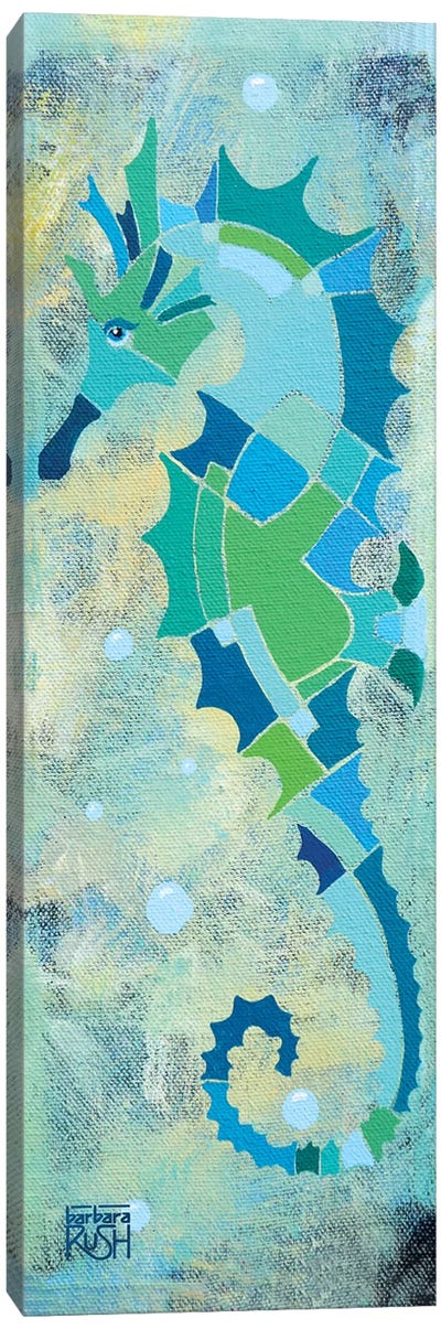 Blue And Sand Seahorse II Canvas Art Print - Barbara Rush