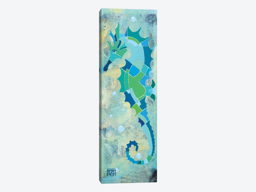 Blue And Sand Seahorse II by Barbara Rush 1-piece Canvas Art