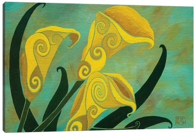 Charming Callas Canvas Art Print - Green Art
