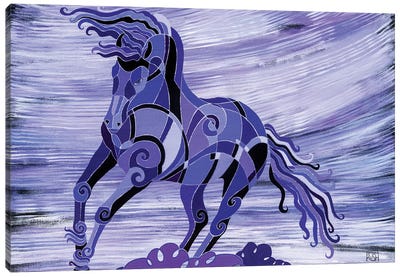 Dance Of Life Canvas Art Print - Purple Art