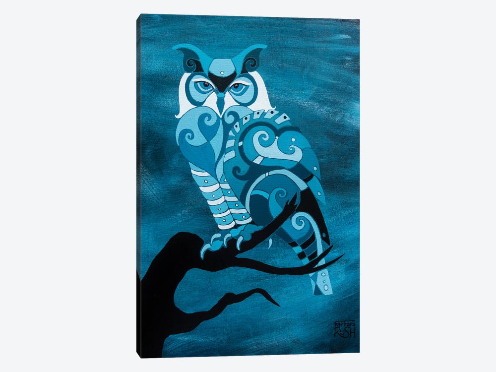 Dark Mystic Owl I by Barbara Rush 1-piece Canvas Art Print