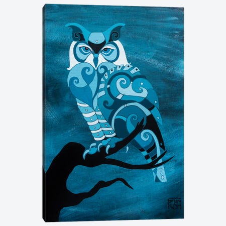 Dark Mystic Owl I Canvas Print #RUH43} by Barbara Rush Canvas Wall Art