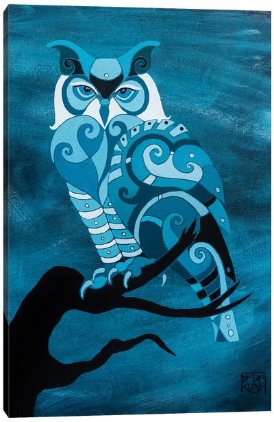 Dark Mystic Owl I Canvas Art Print - Barbara Rush