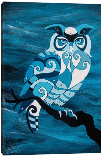 Dark Mystic Owl II Canvas Art Print - Barbara Rush