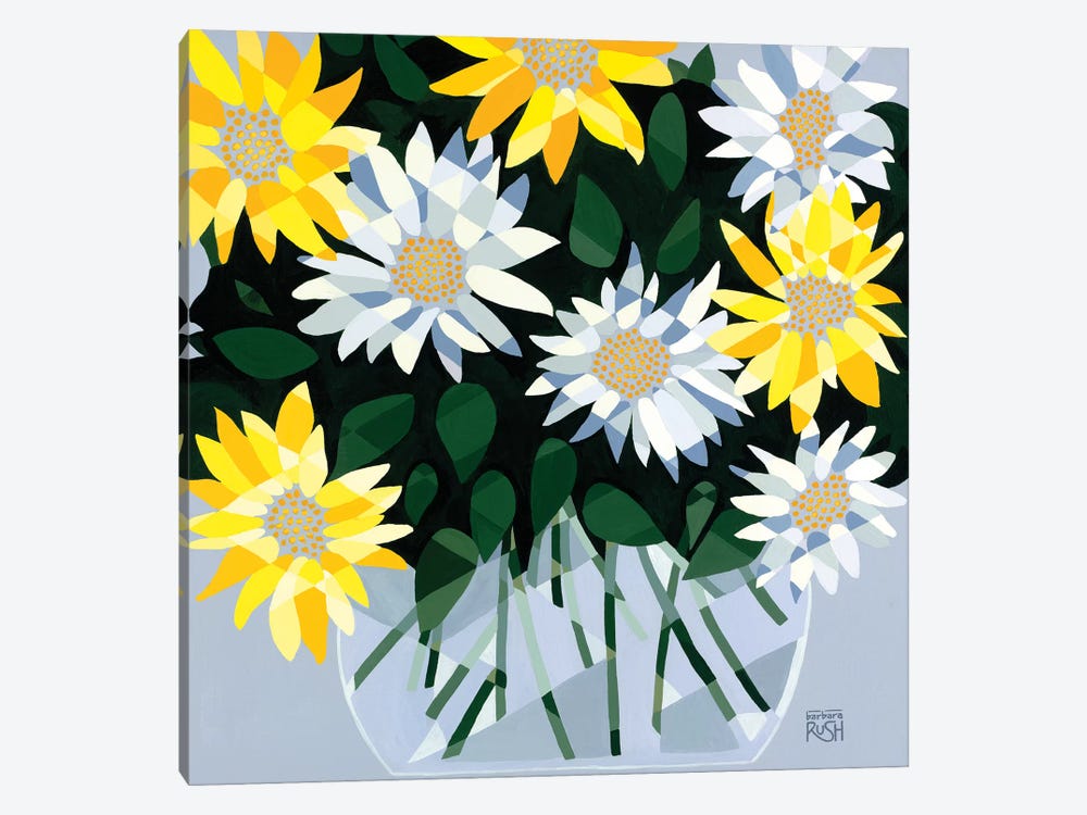 A Bouquet Of Delightful Daisies by Barbara Rush 1-piece Canvas Art