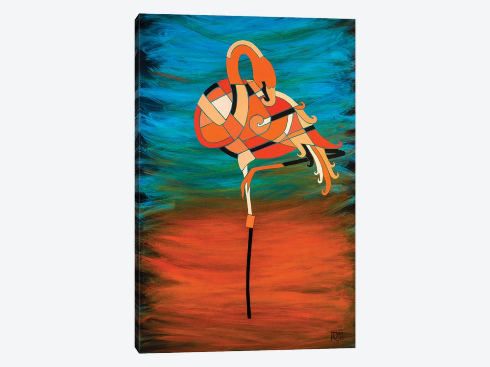 Elegant Flamingo by Barbara Rush 1-piece Canvas Print