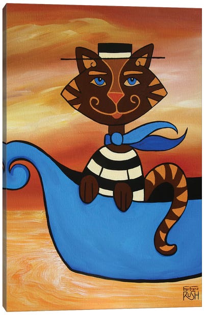 Gondolier At You Because I’m A Cat Canvas Art Print - Barbara Rush