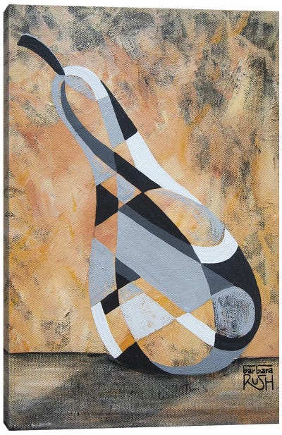 A Grey Pear Canvas Art Print - Barbara Rush