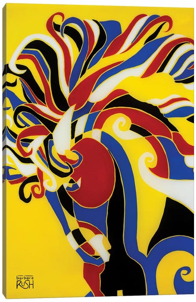 Quatre Pas I - Yellow Canvas Art Print - Barbara Rush