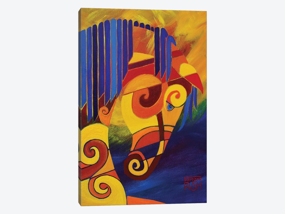 Rainbow Carnival Pony by Barbara Rush 1-piece Canvas Print