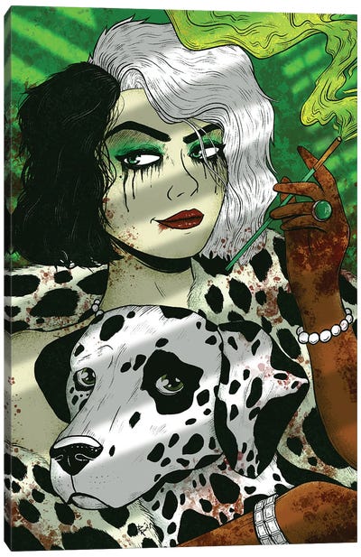 Cruella Canvas Art Print - Animated & Comic Strip Character Art