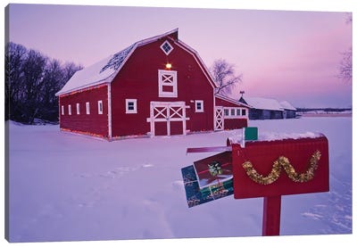 Gifts Are In The Mailbox Canvas Art Print - Barns