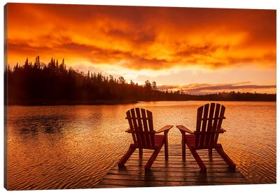 Being There At Sunrise Canvas Art Print - Lakehouse Décor