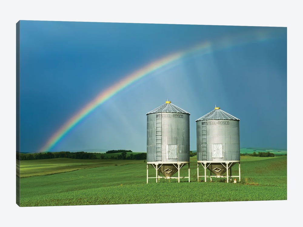 Rainbow Over Grain Bins by Dave Reede 1-piece Canvas Art
