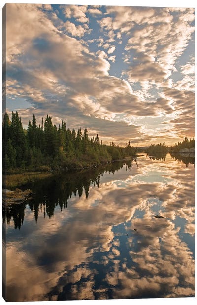 Sunset Over Northern Lake Canvas Art Print - Dave Reede