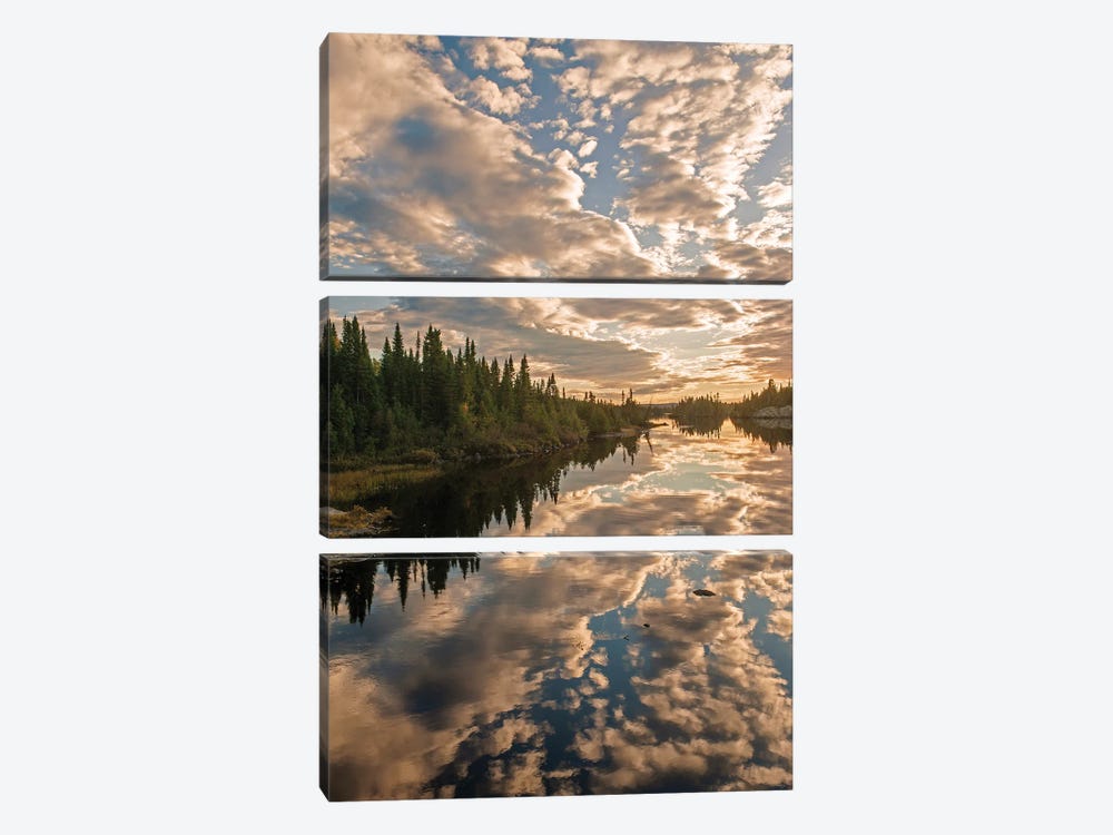 Sunset Over Northern Lake by Dave Reede 3-piece Art Print