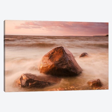 Evening Surf Canvas Print #RVD23} by Dave Reede Canvas Wall Art