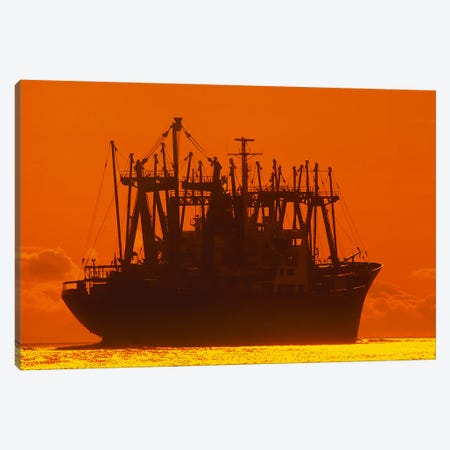 Freighter On The Open Ocean Canvas Print #RVD27} by Dave Reede Art Print