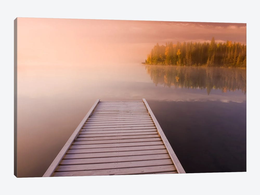Frosted Dock On A Lake by Dave Reede 1-piece Canvas Artwork