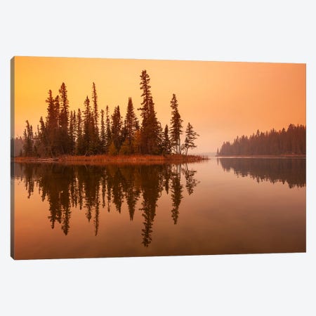 Gull Lake Reflection Canvas Print #RVD34} by Dave Reede Canvas Artwork